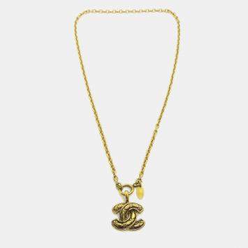 Pre Owned Chanel Cc Chain Pendant Necklace Gold