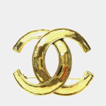 Pre Owned Chanel Cc Brooch Pin Gold