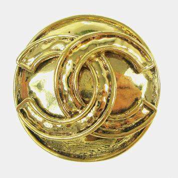 Pre Owned Chanel Medallion Brooch Pin Gold