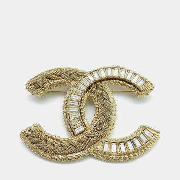 Pre Owned Chanel logo brooch