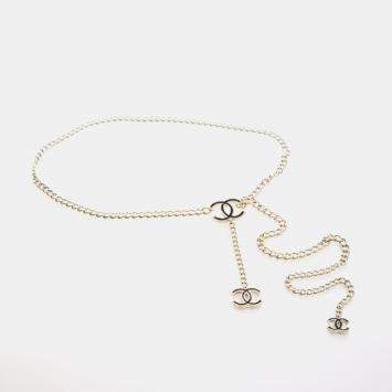 مملوكة مسبقًا حزام سلسلة شانيل سي سي قديم الذهبية