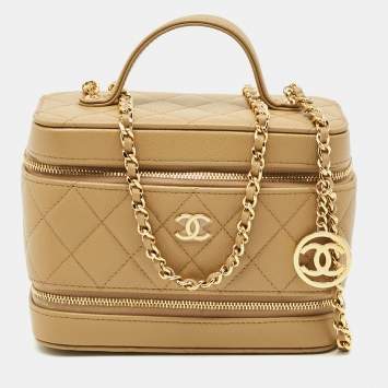 Pre Owned حقيبة شانيل بيج بسلسلة كافيار جلدي مبطن