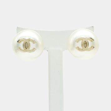 Pre Owned Chanel Metal Pearl Earrings