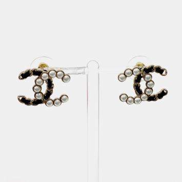 Pre Owned Chanel logo earrings
