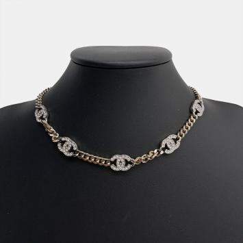 Pre Owned Chanel logo chain choker necklace