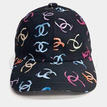 Pre Owned Chanel Black/Multicolor Cotton Cap