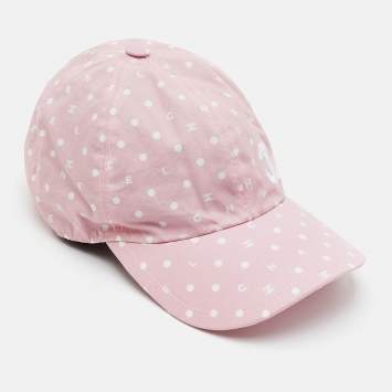 Pre Owned Chanel Pink CC Polka Dot Print Cotton Baseball cap