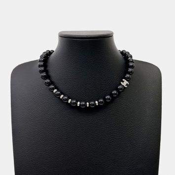 مملوكة مسبقًا Chanel CC Black Beads Crystals Necklace