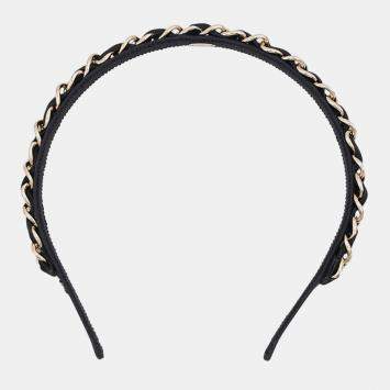 مملوكة مسبقًا Chanel Katyusha Blackaab860 Silk Polyurethane