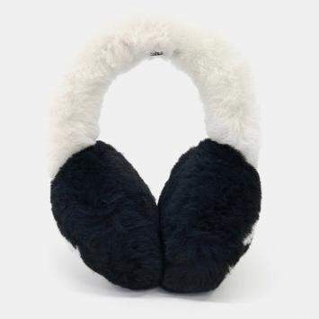 Pre Owned Chanel Black/White Fur Earmuffs