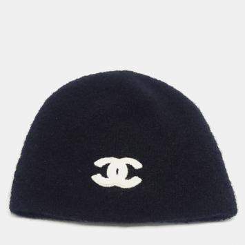 مملوكة مسبقًا Chanel Black Cashmere/Silk Beanie