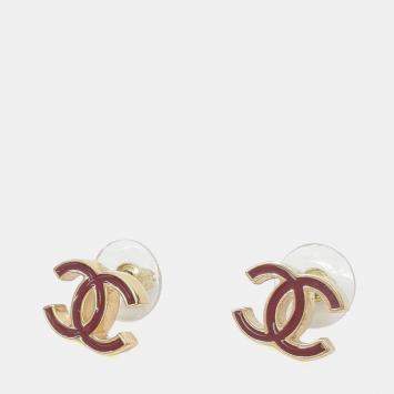 Pre Owned Chanel logo embellished earrings