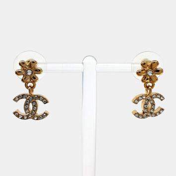 Pre Owned Chanel Gold Tone Earrings