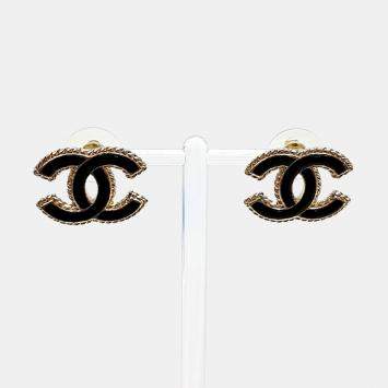 مملوكة مسبقًا Chanel Gold/Black Earrings