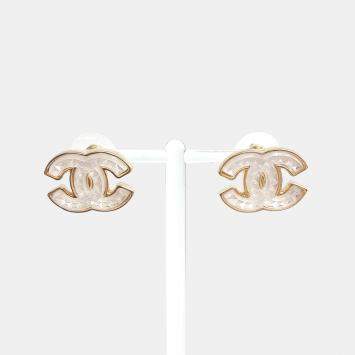 Pre Owned Chanel CC Logo Stud Earrings