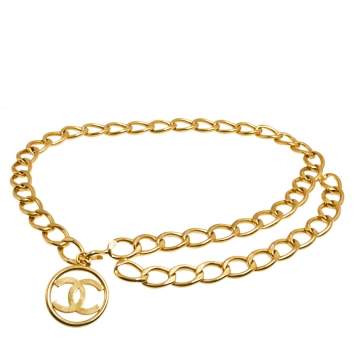 Pre Owned Chanel Vintage Gold Tone CC Chain Belt