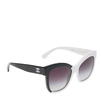 Pre Owned Chanel Monochrome/ Grey Gradient 9081 Oversized Sunglasses