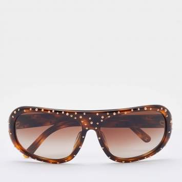 Pre Owned Chanel Brown/Brown Gradient 5135 Studded Aviator Sunglasses