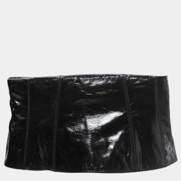 Pre Owned Chanel Black Leather Corset Belt M
