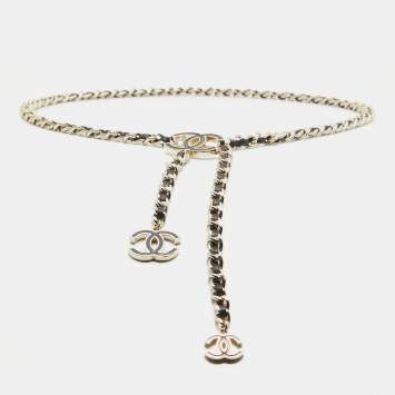 Pre Owned Chanel CC Enamel Leather Gold Tone Belt