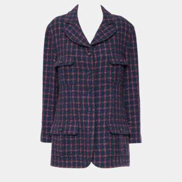 Chanel Blue Vintage Tweed Blazer XL