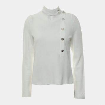 Pre Owned Chanel White Cotton Long Sleeve Top FR Women 38