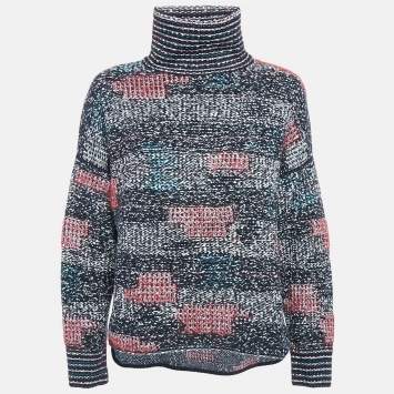 Chanel Multicolor Wool Blend Turtle Neck Jumper M