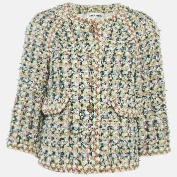 Pre Owned Chanel Multicolor Tweed Button Front Paris-Greece Fantasy Jacket M