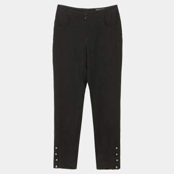 Chanel Black Button Detail Pants Size 36