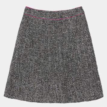 Chanel Black Multicolour Tweed Skirt Size 40