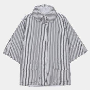 Chanel White Striped Cotton Poplin Jacket Size 34