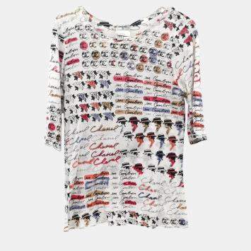 Chanel White T-shirt Women's Size 42