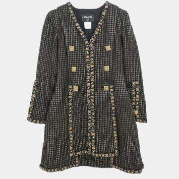 Chanel Black Tweed Coat 