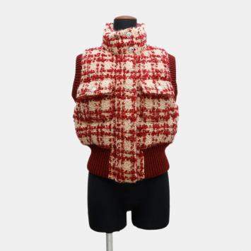 Chanel Red/Beige Tweed Vest Size 34