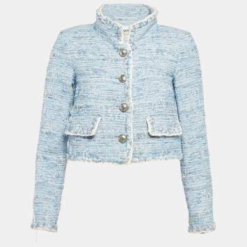 Chanel Blue Blouse Long Sleeve Jacket S