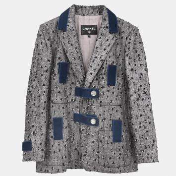 Chanel Single Breasted Jacket Gray FR 38