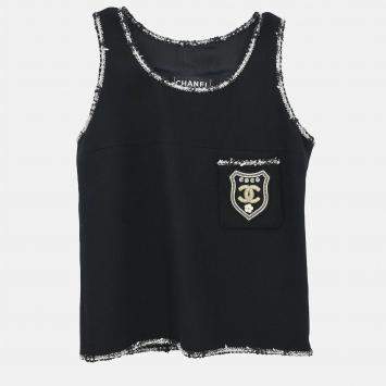 Pre Owned Chanel Sleeveless Tank Black Top Size 34