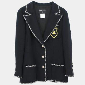 Chanel Single Breasted Jacket Black #42