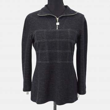 Pre Owned Chanel Sport Line Long Sleeve Top Gray 03A #38