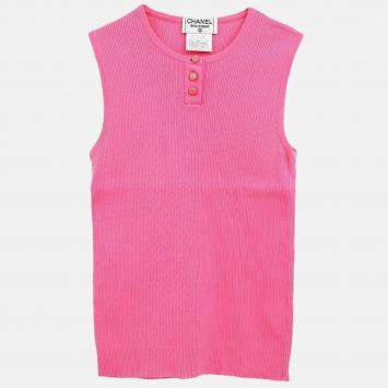 Pre Owned Chanel Sleeveless Tank Top Pink 97P #40