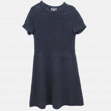 Pre Owned Chanel Sport Line Dress Dark Gray Size 38