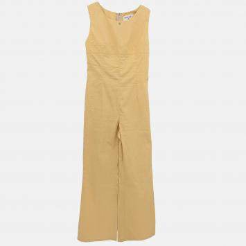 Pre Owned Chanel Sleeveless jumpsuit Yellow Size 38