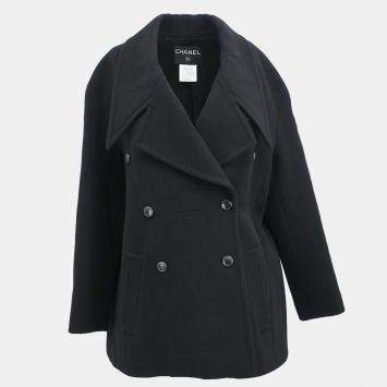 Pre Owned Chanel Double Breasted Jacket Black 98A #38