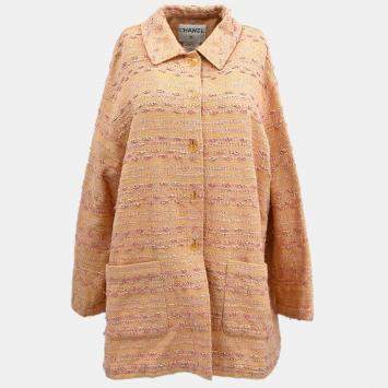 Pre Owned Chanel Single Breasted Jacket Pink 