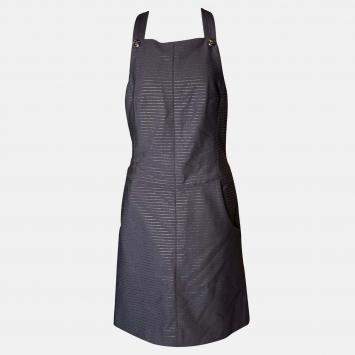 Pre Owned Chanel 23P Metallic Stripe Dungaree Dress M