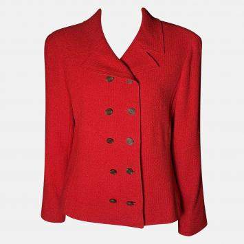 Pre Owned Chanel 98A Red Tweed Jacket M