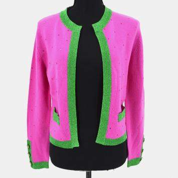 Pre Owned Chanel Cardigan Pink Size M