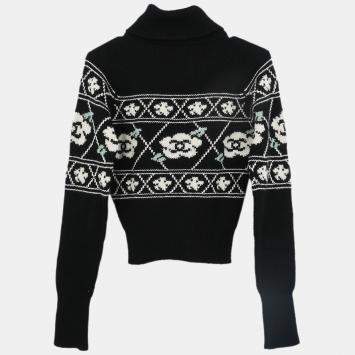 Pre Owned Chanel Sweater Top Black 95A Size M