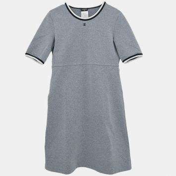 Pre Owned Chanel Short Sleeve Dress Gray 98P #42