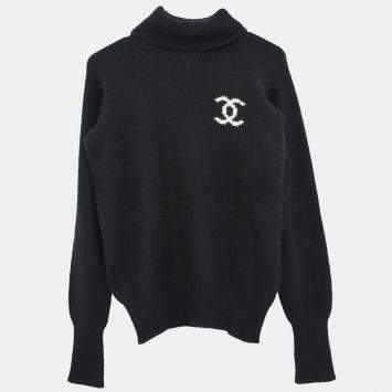 Pre Owned Chanel Black Sweater Size L